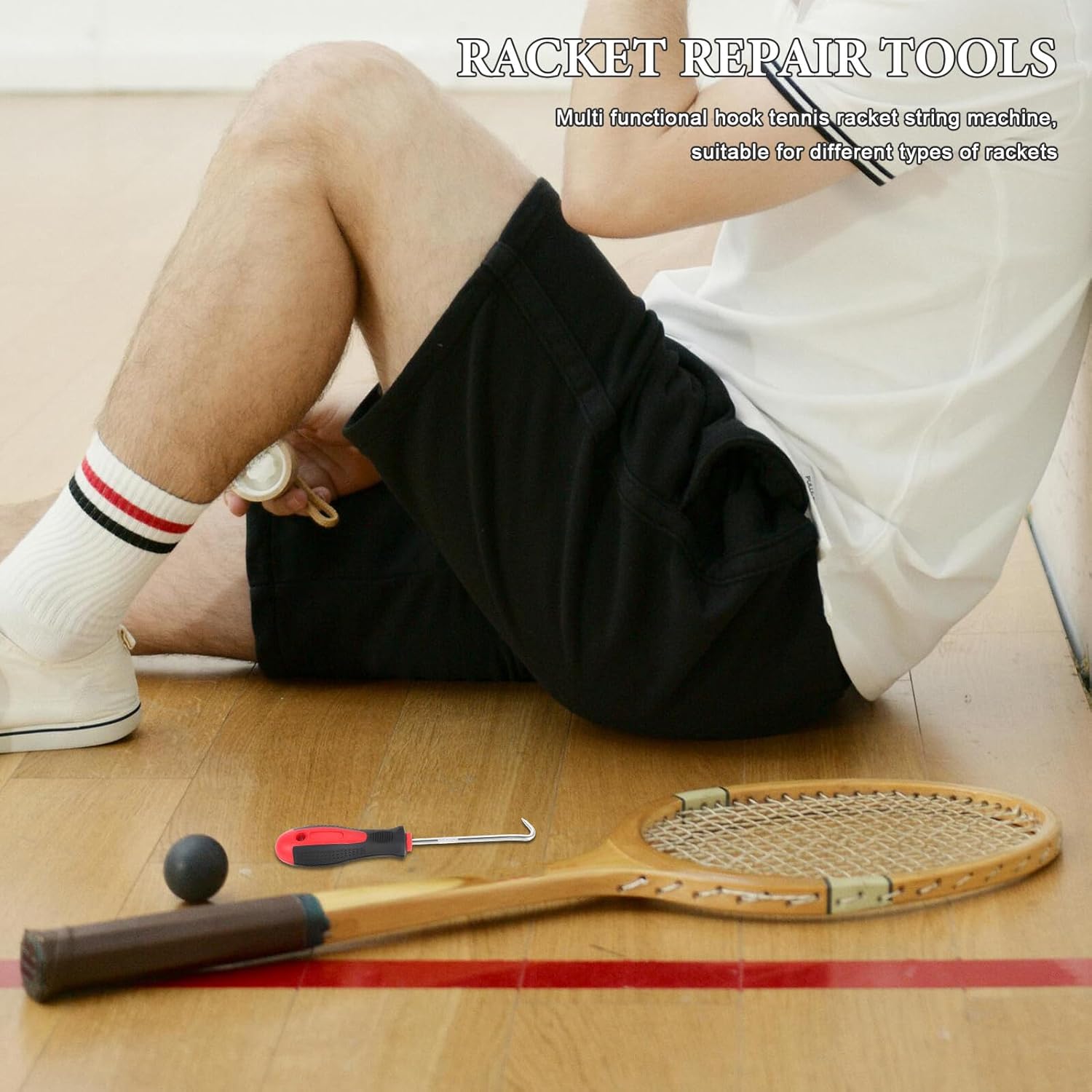 Professional Badminton Tennis Racket Stringing Machine Hook Tool Construction Comfortable Grip Efficient Stringing for Athletes and Enthusiasts