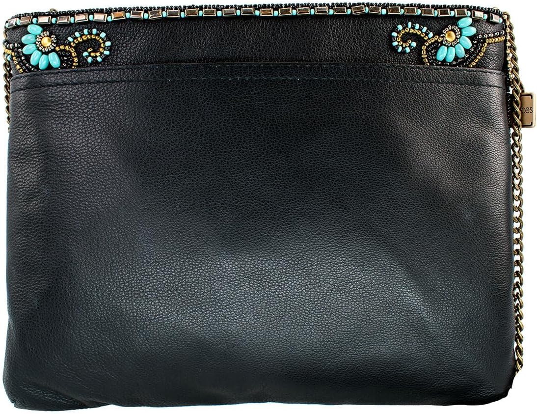 Mary Frances Cowgirl Beaded Crossbody Handbag with Western Rodeo Motif and Turquoise Accents Novelty Statement Clutch Bag, Multicolor
