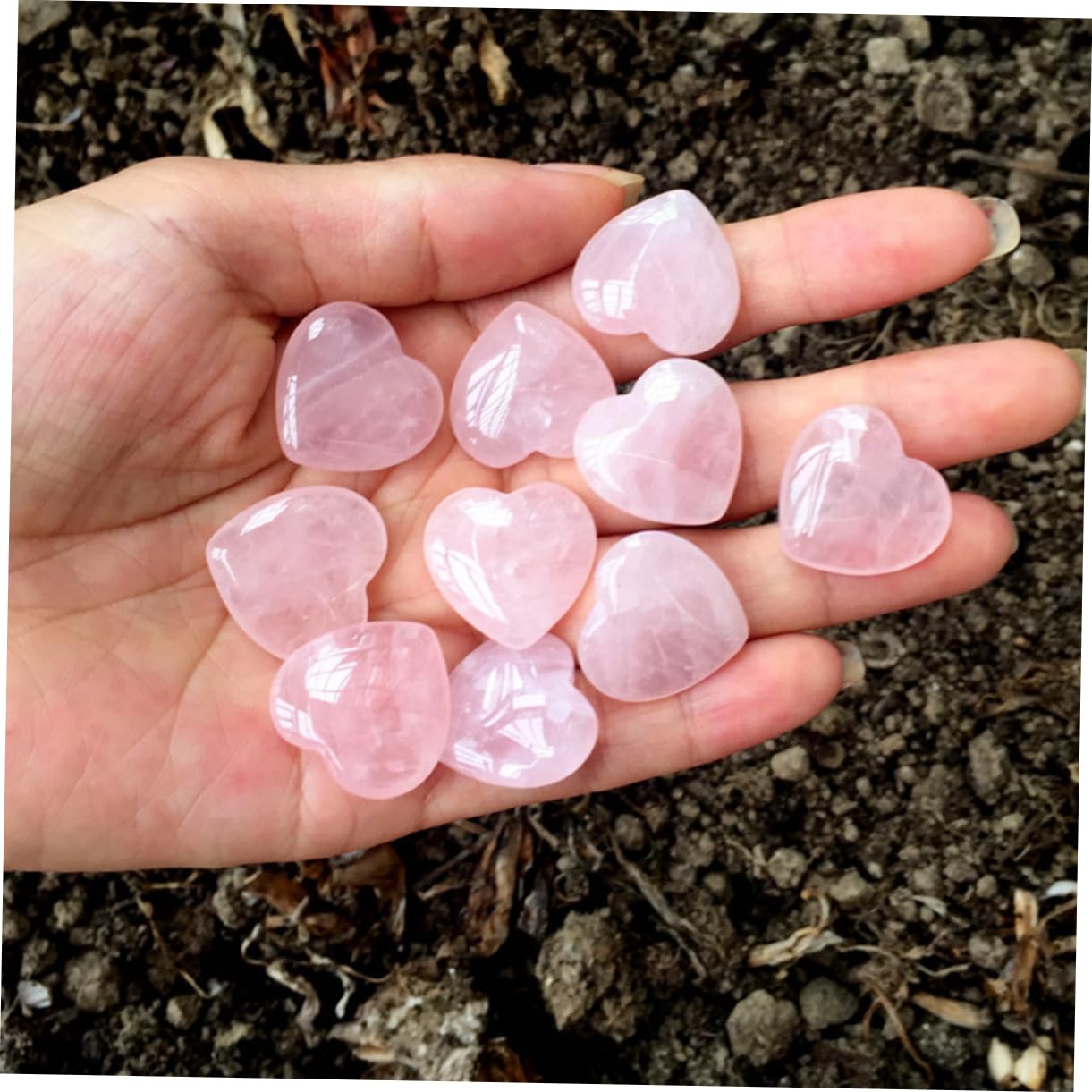 LALAFINA 20 Stk Hochzeitsdekoration Hochzeitsdeko Liebe Meditations-Edelsteine Wohnkultur Liebesschmuck für zu Hause Ornamente liebevolles Herz Haushalt Zubehör Kristall schmücken Rosa