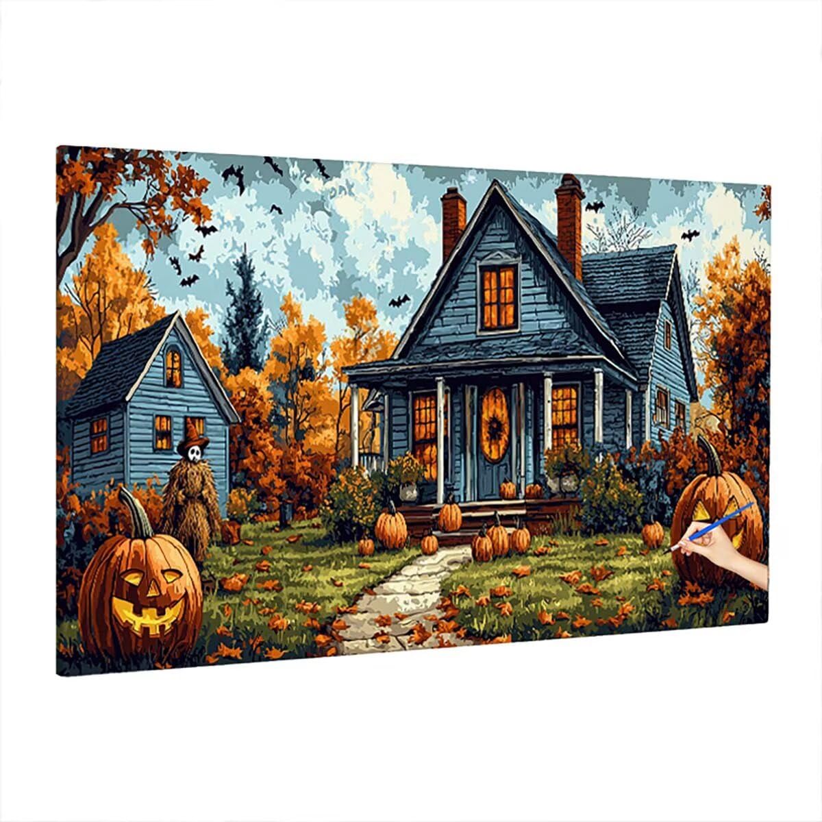 Malowanie po numerach na Halloween dla dorosłych, początkujących, dorosłych, do malowania według numerów, krajobraz, DIY, rękodzieło, płótno do malowania olejnego, malowanie według numerów, dekoracja