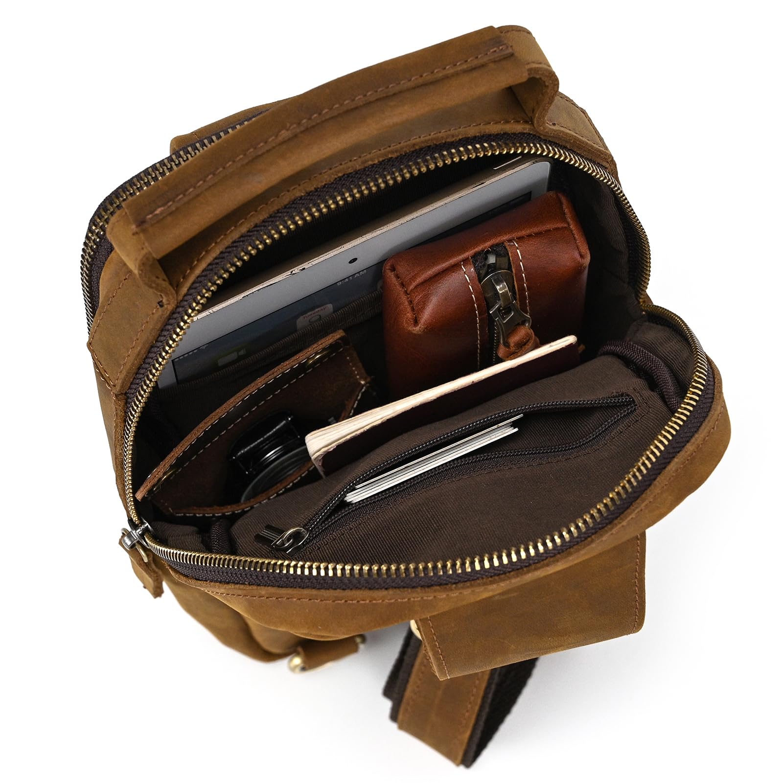 Sling Bag skórzana torba na ramię torba na ramię męska torba na brzuch plecak