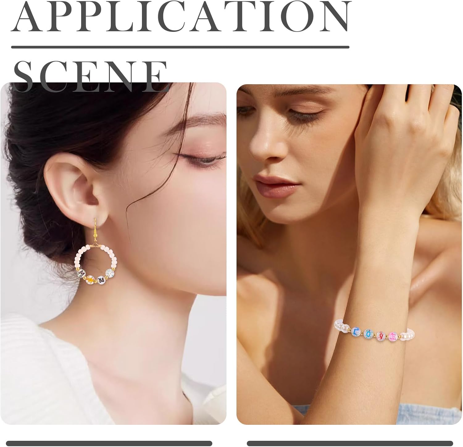 KISSITTY 400Pcs Transparent Acrylic Letter Beads Bulk with Glitter Powder Colorful Flat Round Alphabet Beads Letter Pattern Loose Spacer Bead Charms for DIY Necklace Bracelet Jewelry Making Supplies - Image 4