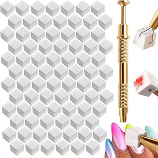 150pcs Nail Sponges for Ombre Mini Sponges for Nail Art with Grabbing Pen, Ombre Nail Brush Aura Nails Sponge for Manicure Tools Supplies Accessories-Gold