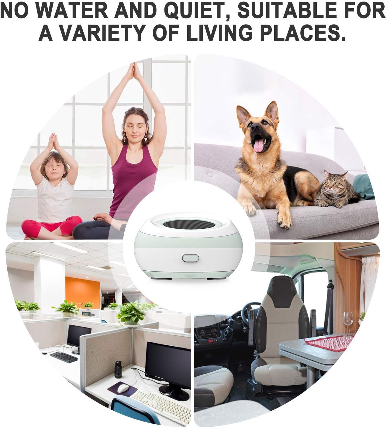 Diffuser Essential Oil Diffuser Waterless Battery Powered with Type-C Fast Charging Cord, Portable Mini Aromatherapy Diffuser with 3 Options Night Light for Car, Small Room and Office (Green)