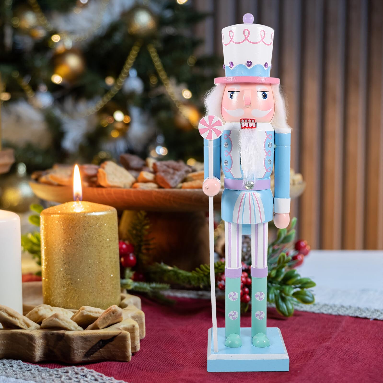Toyvian Holz Nussknacker Figur Traditionell für Weihnachtsdeko Tischdeko Geschenk Idea für Zuhause Hotel Restaurant
