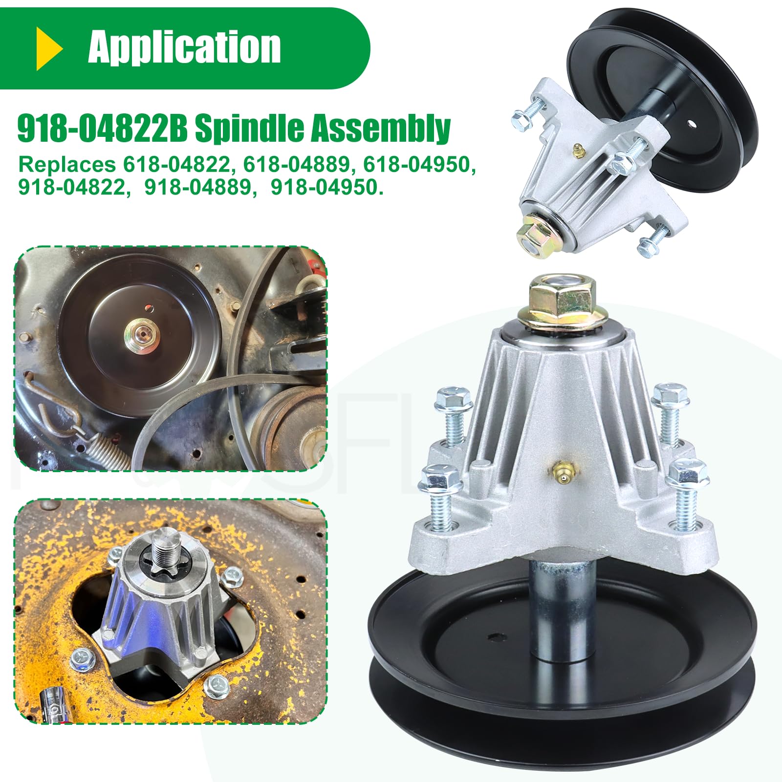 Paquete de 2 unidades de conjunto de husillo engrasado 918-04822A con correa 954-04060C 490-900-M061 Kit de lavado de cubierta 783-06424A-0637 cubierta de cinturón de cubierta sustituye al eje