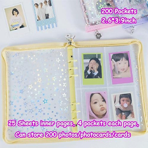 Vista 35 de Kpop Carpeta para tarjetas fotográficas de 3 pulgadas, libro con 50 fundas holográficas para tarjetas y calcomanías coreanas Kpop, álbum de tarjeta