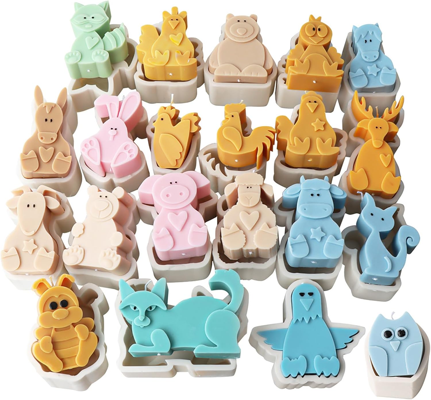 Cartoon Clay Mold Making Cute Animal Shape Figure Mold Suitable for Hand-Making Enthusiasts Silicone Resin