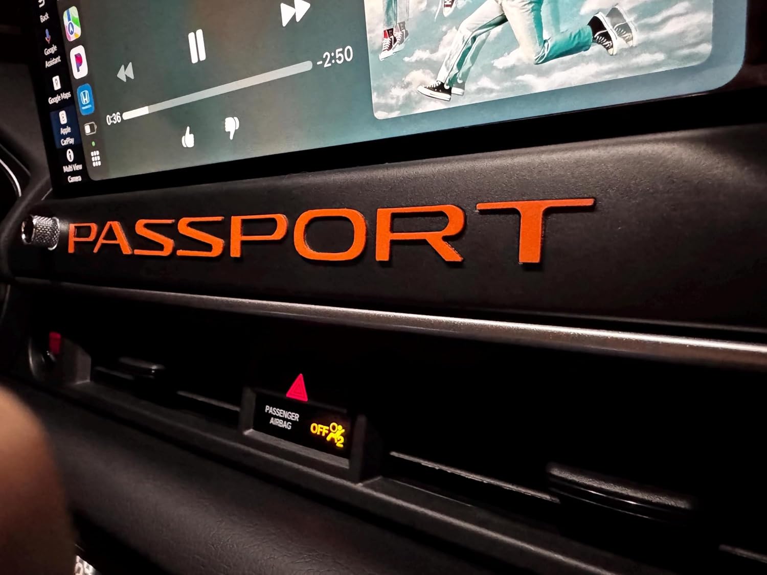 Interior Radio Dashboard Letter Inserts Compatible with 2025 2026 Passport Models, 3D Raised & Strong Adhesive ABS Plastic Emblems Decals Letters, NOT Thin Decals- Orange