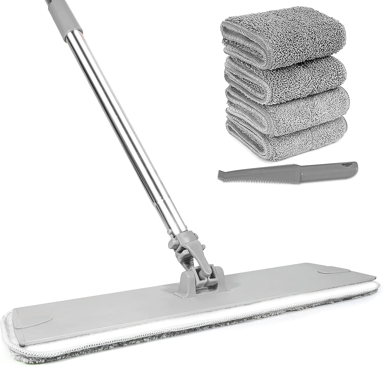 18" Professional Microfiber Mop Floor Cleaning mop, Flat Mop with Stainless Steel
