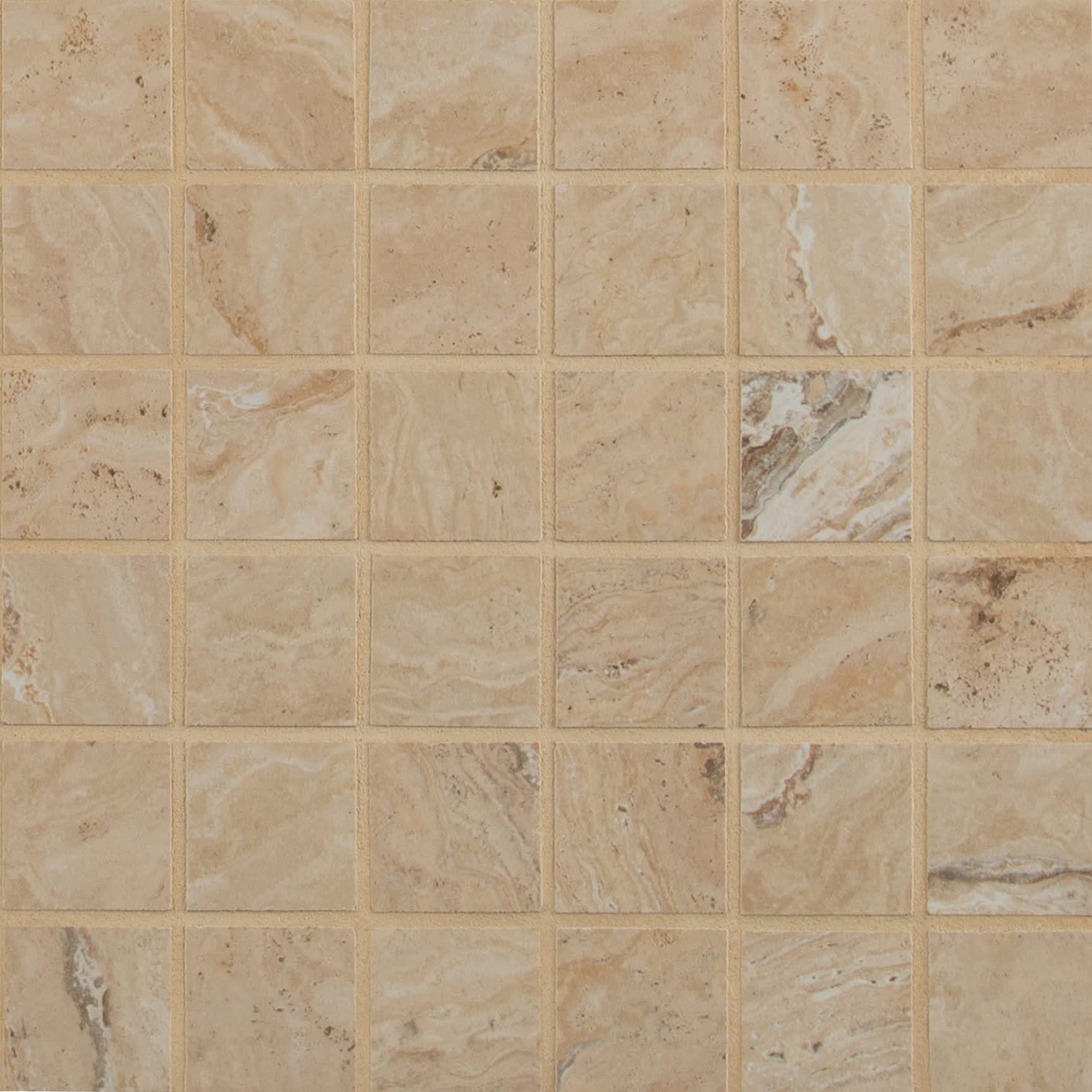 MSIStone NVENESAN2X2 Veneto Sand Mosaic Tile with Matte Finish, 2" x 2", Beige