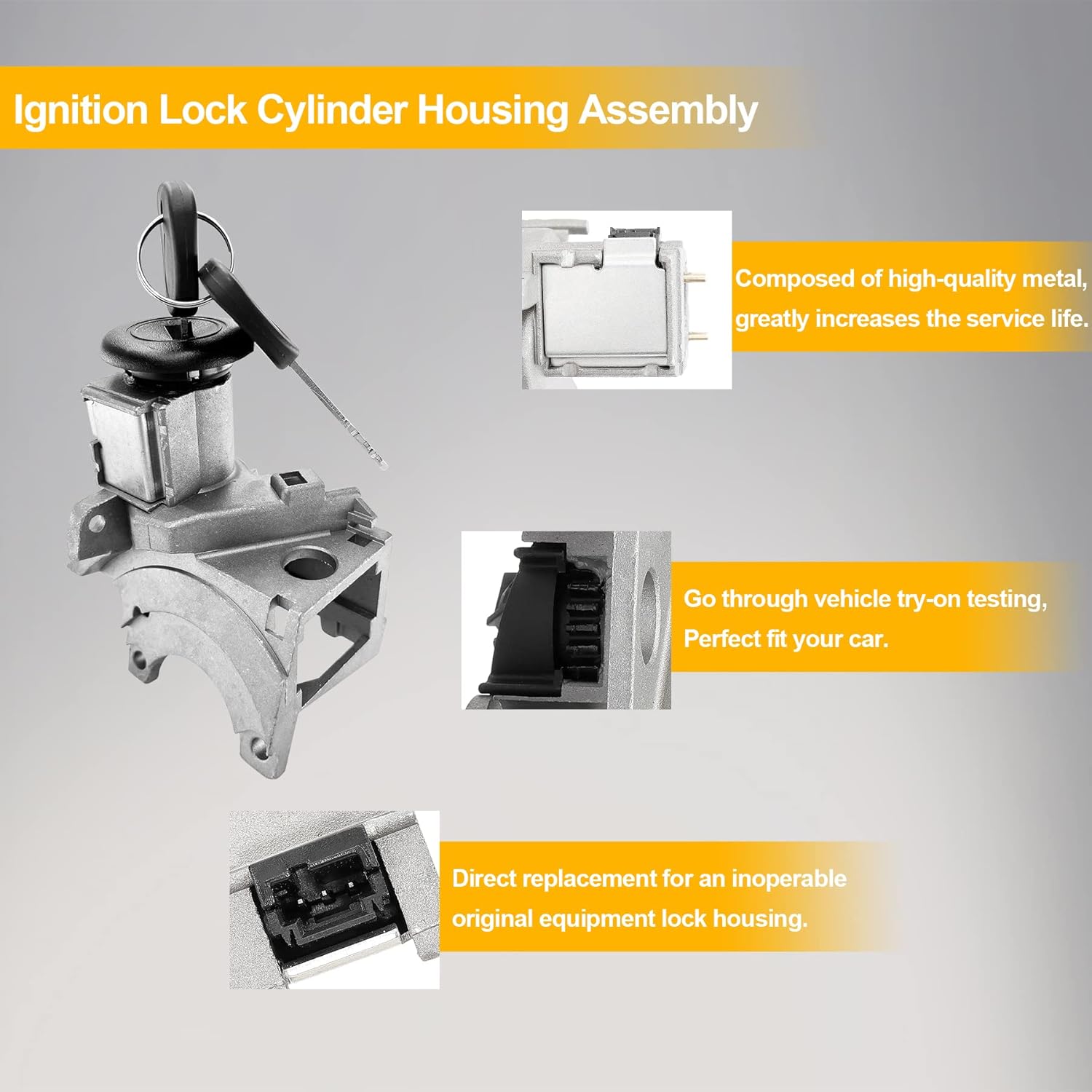 Ignition Lock Cylinder Switch & Ignition Lock Cylinder Housing Replacement For Chevy, Cadillac, Buick, GMC, Bravada Modles Replace part#: 924-713, ‎88965342，US-312L, D1469G