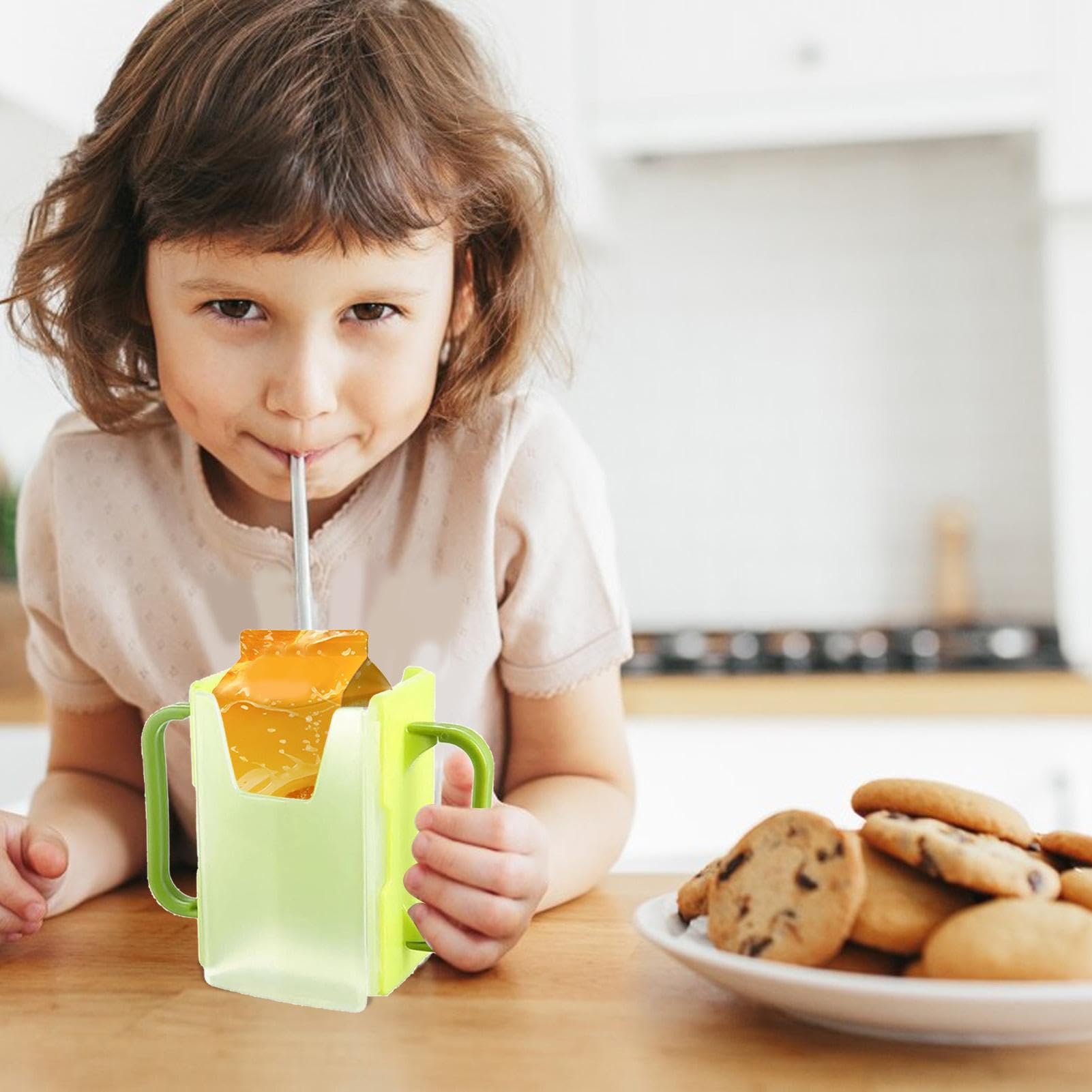Contenitore per succhi di frutta, porta latte per bambini, regolabile, a prova di schiacciamento, per bambini e bambini, cucina Rurunklee