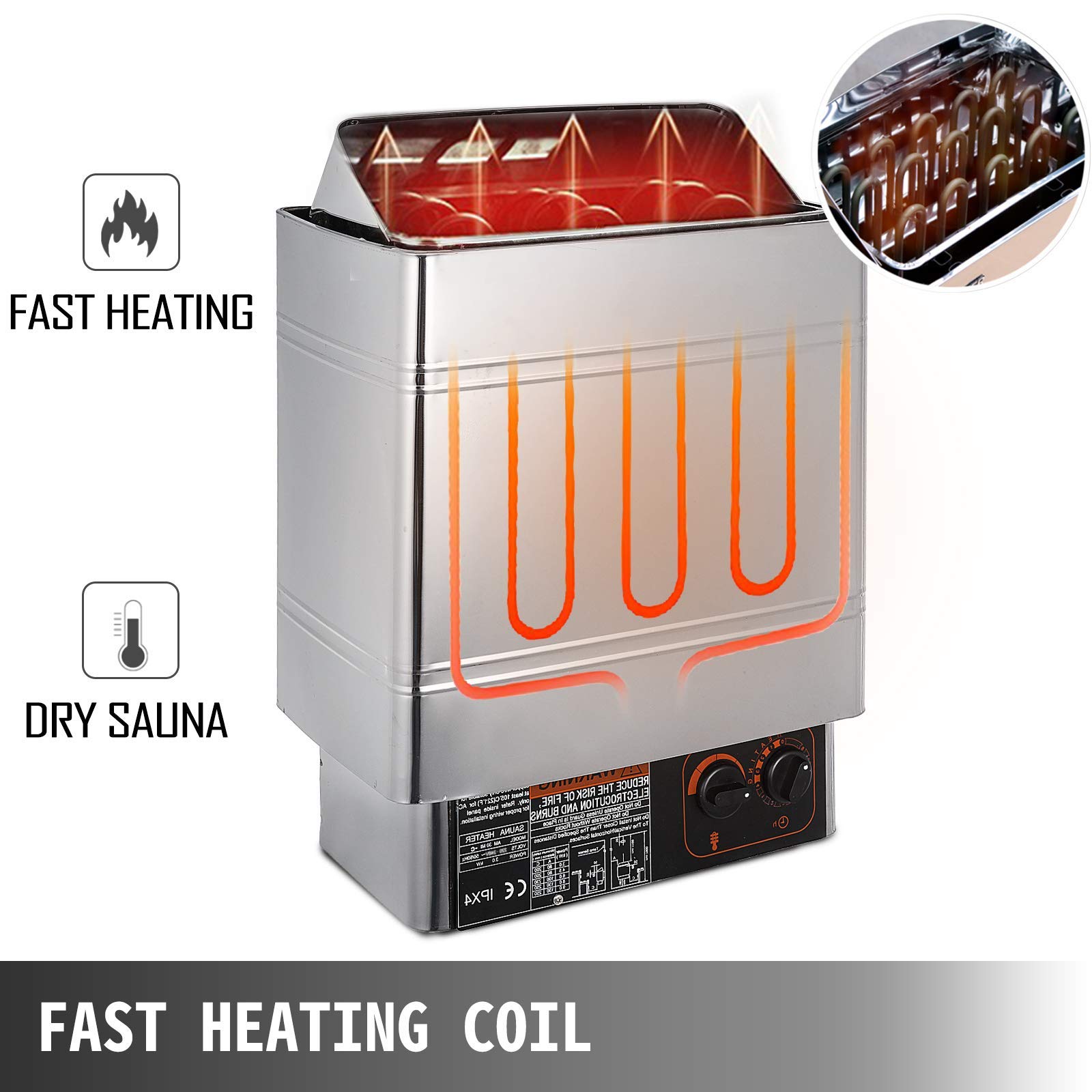 Buy 8KW Sauna Heater Stove 380V415V Wet&Dry Electric Sauna Heater with