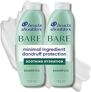 Anti-Dandruff Shampoo, BARE Soothing Hydration Twin Pack, 1% Pyrithione Zinc, Dry Scalp Relief, Free of Sulfates, Silicones, Dyes, 13.5 Fl Oz Each