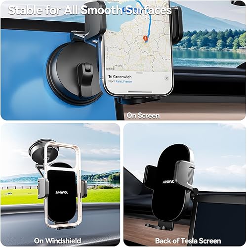 Miniatura 5 de Soporte universal para teléfono para tu automóvil soporte de teléfono de metal, soporte de teléfono con ventosa de vacío ajustable de 360 para