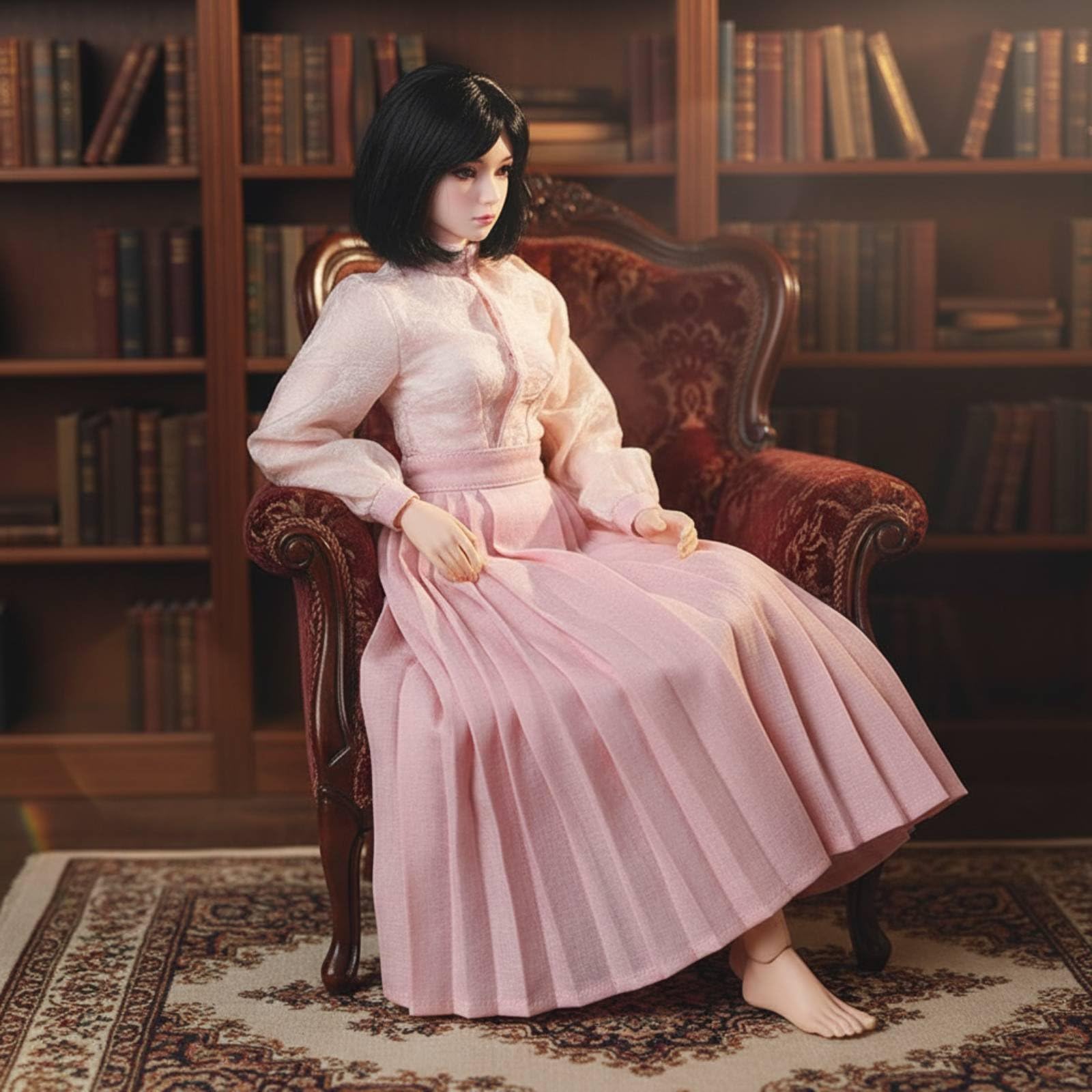 predolo Traditionelles Chinesisches Kleid Puppenkleidung Outfit Bluse Rock Kostüm Traditionsstil Pleated Silhouette für Fotoshootings Dioramen Sammlung Größe , A-Stil