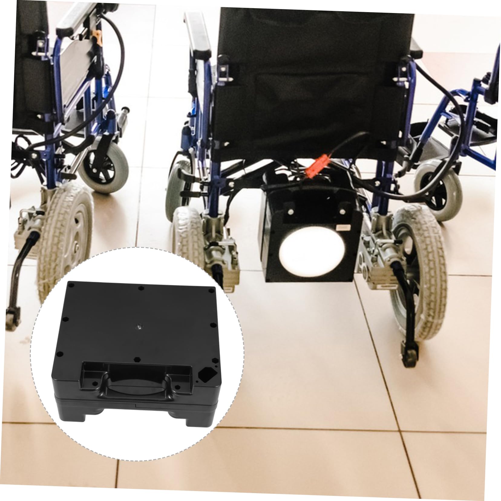 Porta Batteria Per Sedia Rotelle Elettrica Custodia Compatibile Design Compatto e Resistente Facile Installazione Per Uso Prolungato
