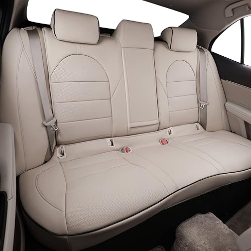 Miniatura 5 de EKR - Fundas de asiento para automóvil, de ajuste personalizado, no compatibles con híbridos, juego completo, de cuero (color beige)