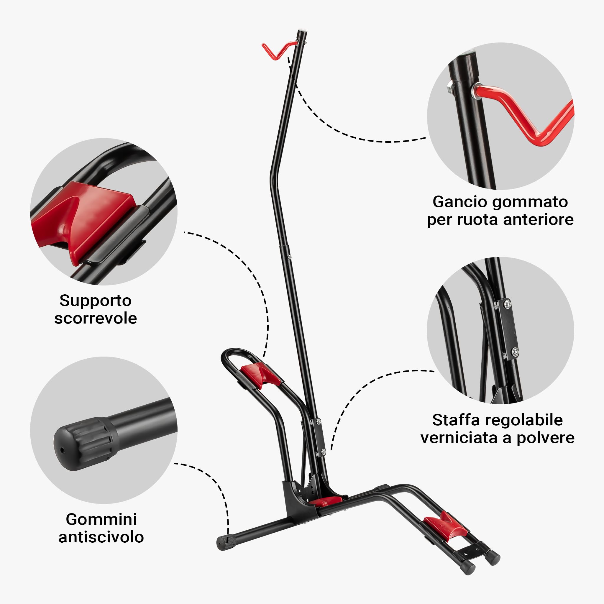 Wiltec Portabici da Terra Universale, Porta Bicicletta autoportante in Acciaio