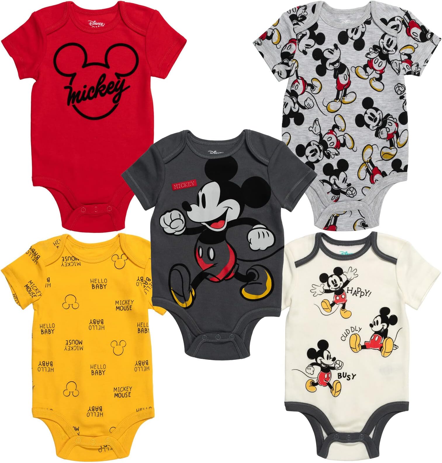 Baby 5 Pack Bodysuits Newborn to Infant Sizes (Newborn - 24 Months)