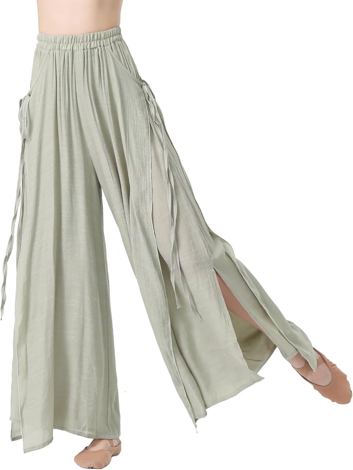 Pantaloni Donne Ampi E Leggeri In Chiffon Per Danza - Doppio Stratto - Foto 8
