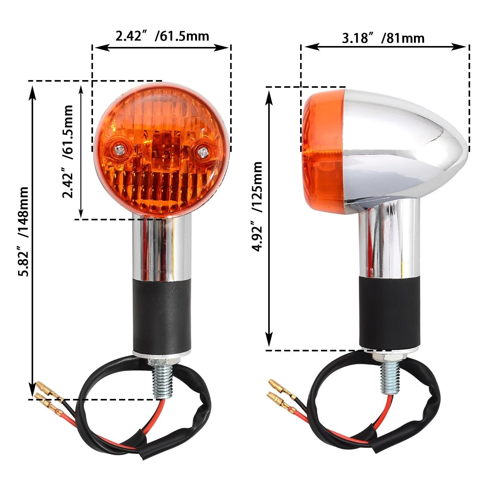 2/4 Luces Direccionales Delanteras Y Traseras para Motocicleta para para Vulcan para VN 750 800 900 1500 1600 1700 2000 Intermitentes(4 Piezas)
