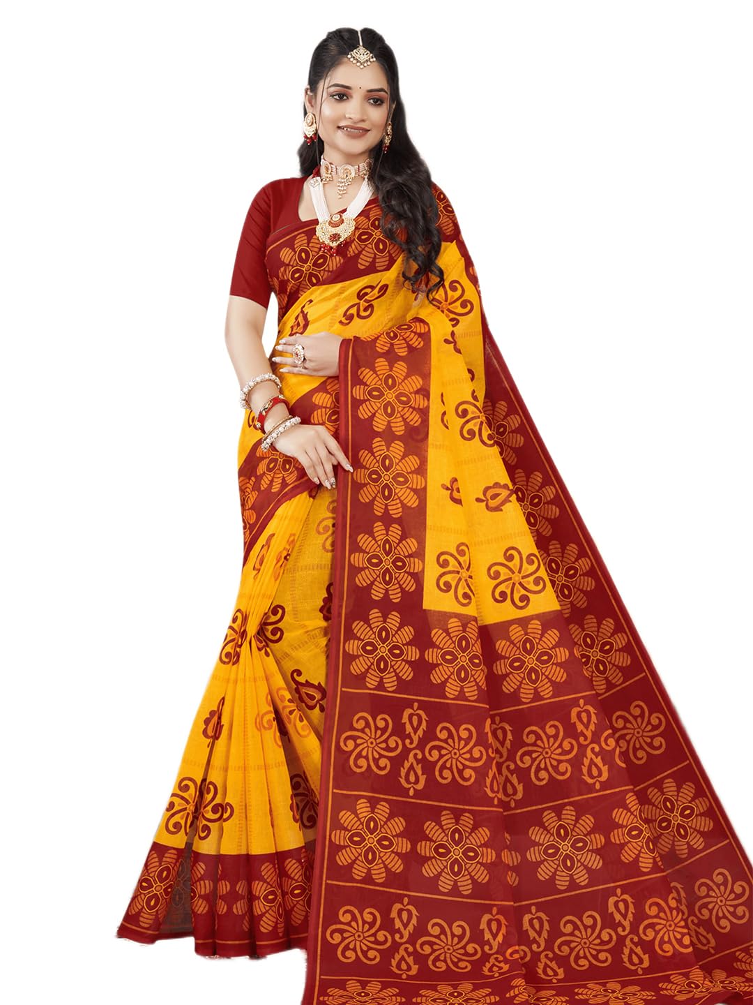 minu fashions Pure Cotton Printed Monica Saree For Women's-picture-32