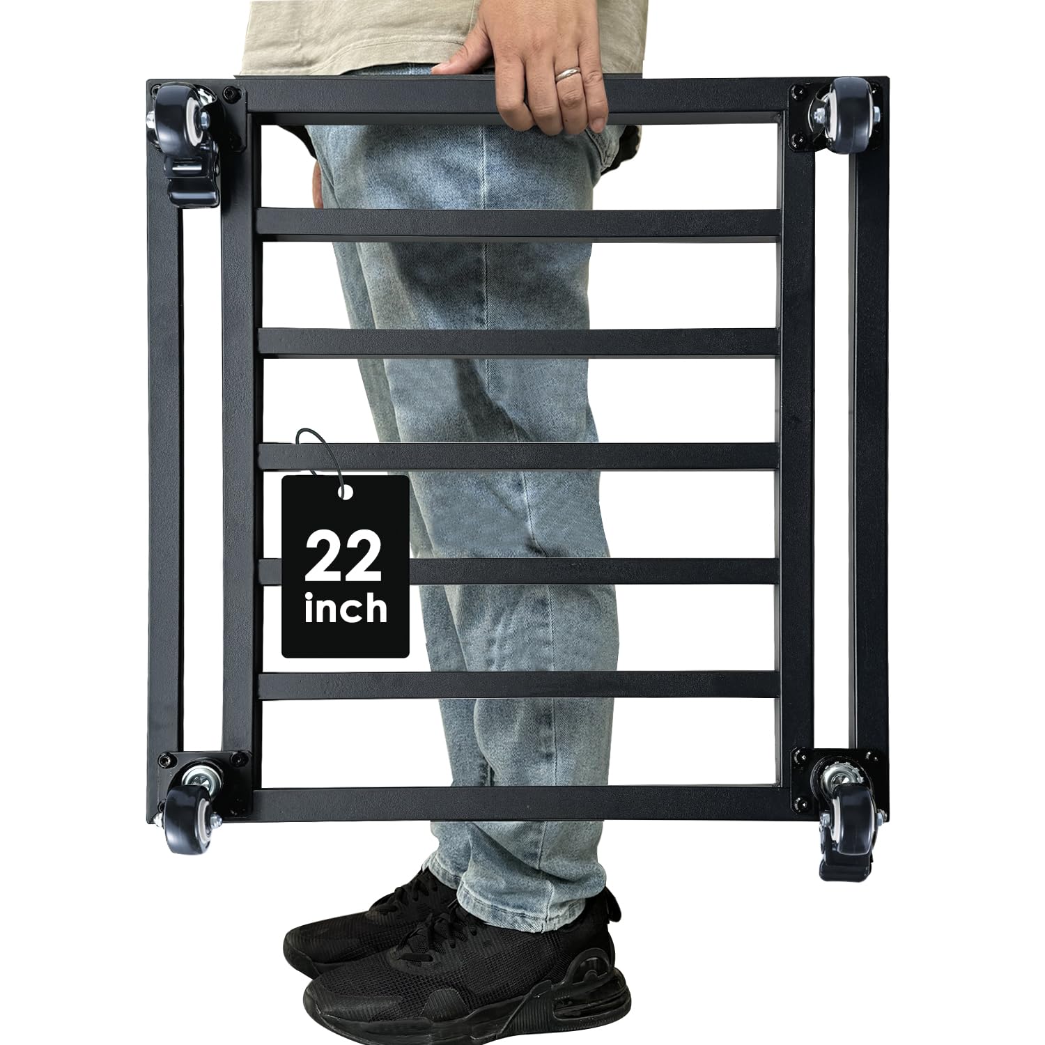 Hongsane 22" Plant Caddy with Wheels Heavy Duty,600Lbs Large Metal Plant Dolly,Rolling Square Plant Stand with Industrial Casters,Rust-Proof Plant Rollers for Large Planters,Pots,1 Pack