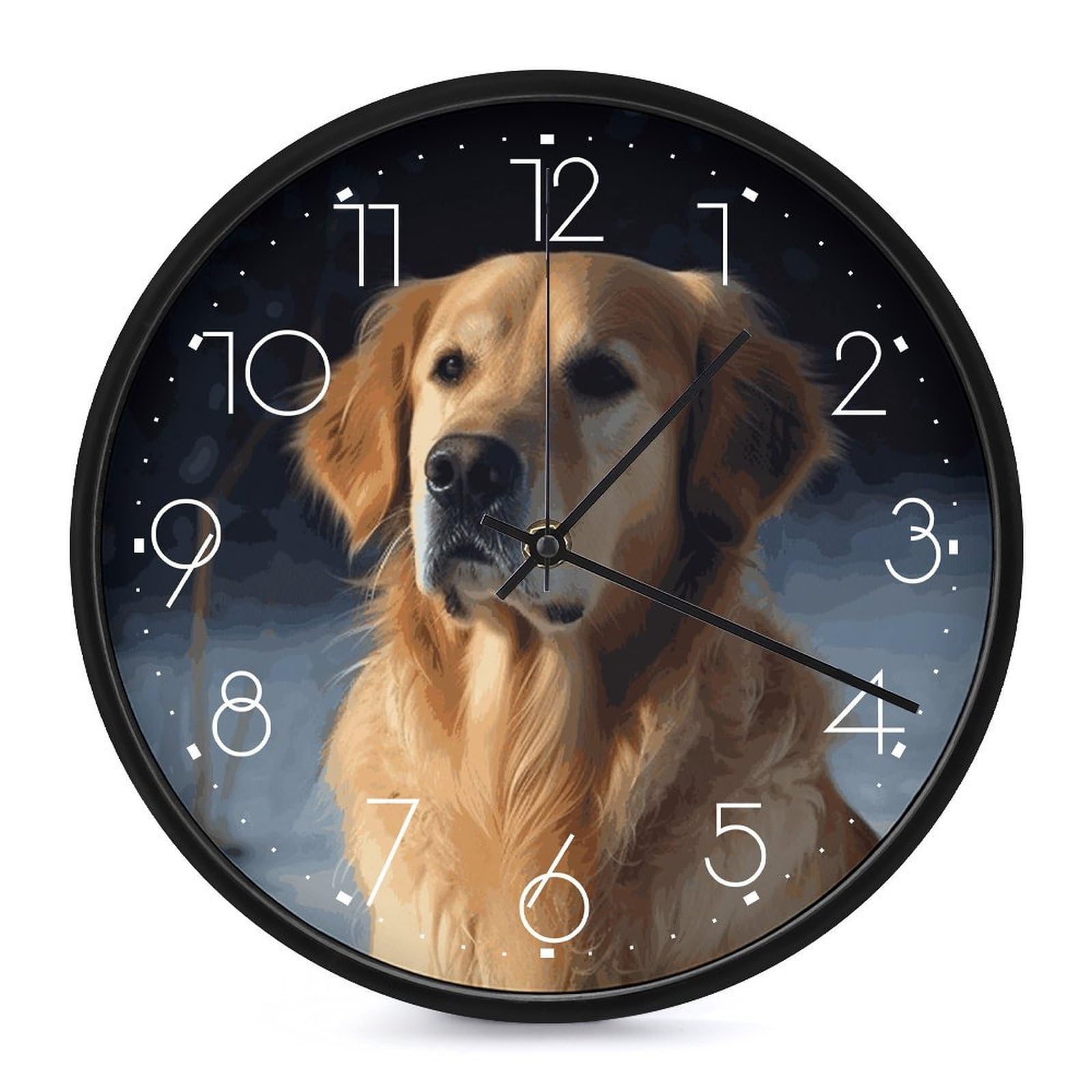 Horloge Golden Retriever de 25,4 cm pour salon et cuisine moderne