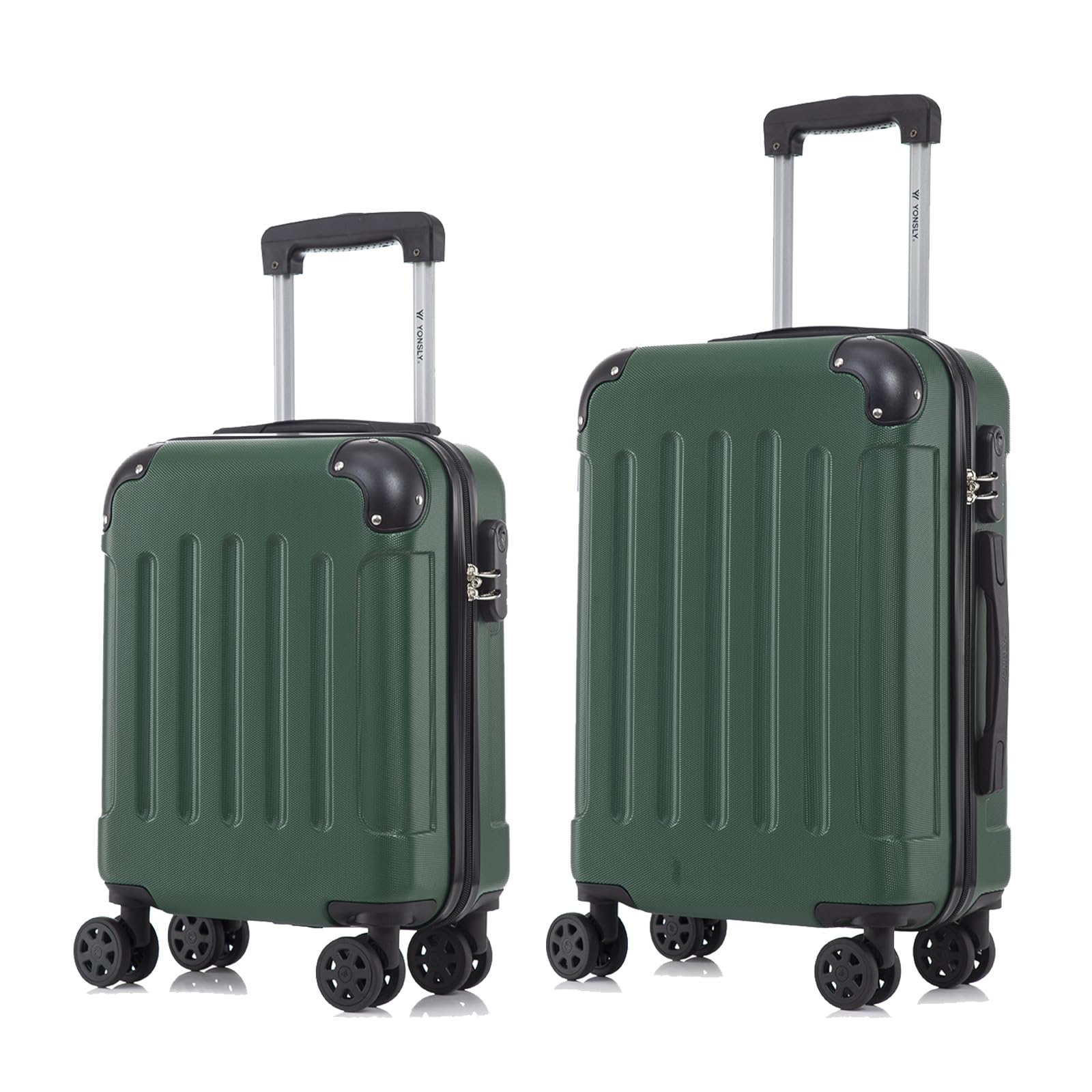 yonsly Koffer Suitcase, Trolley Reisekoffer, Rollkoffer Handgepäck mit 4 Rollen 360°, ABS Hartschalen, Sicherheitsschloss, Weicher Gummigriff, 210D-Futter