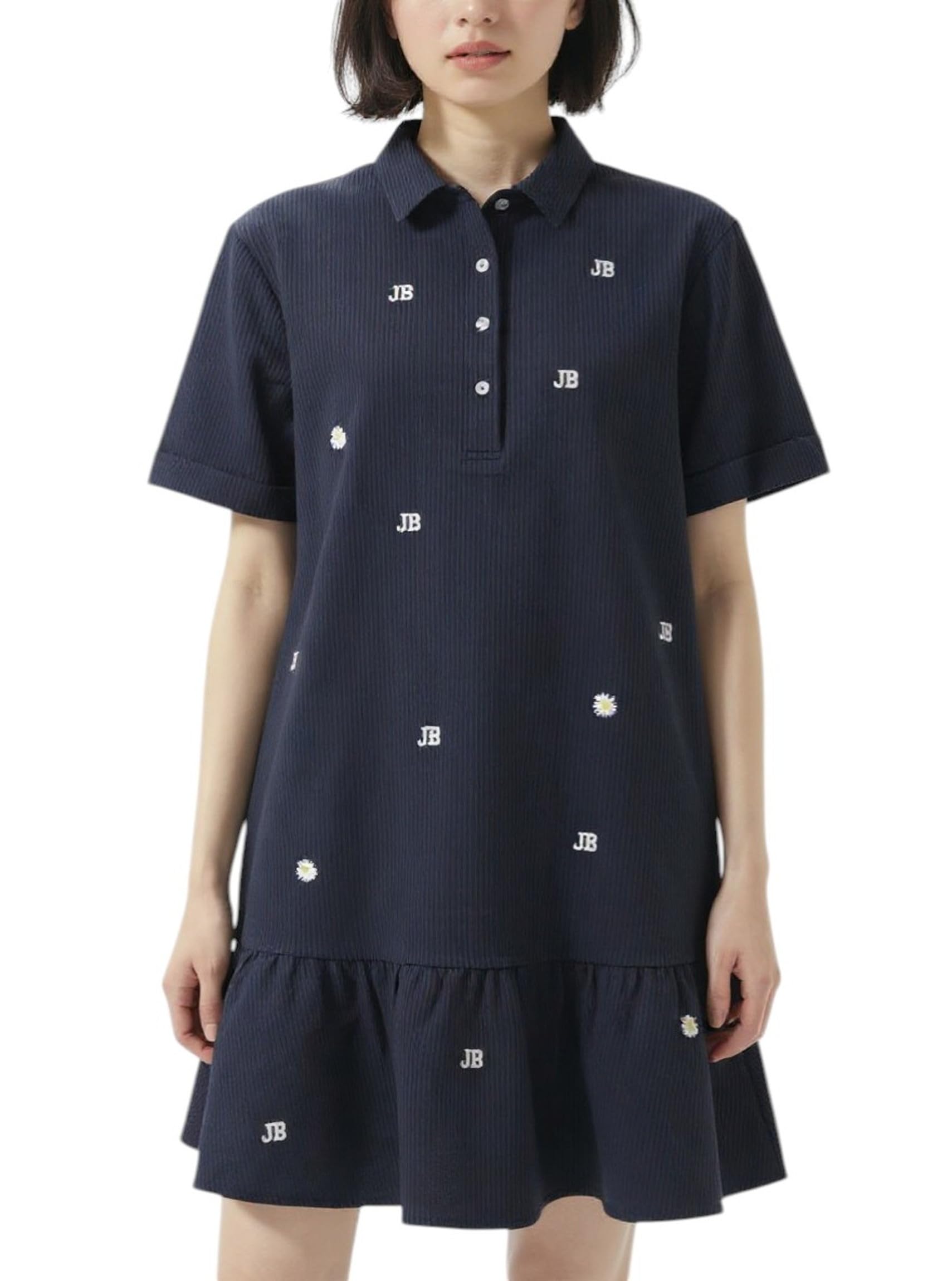 Amazon.co.jp: [ジャックバニー] 半袖 シャツワンピース (ストレッチ性
