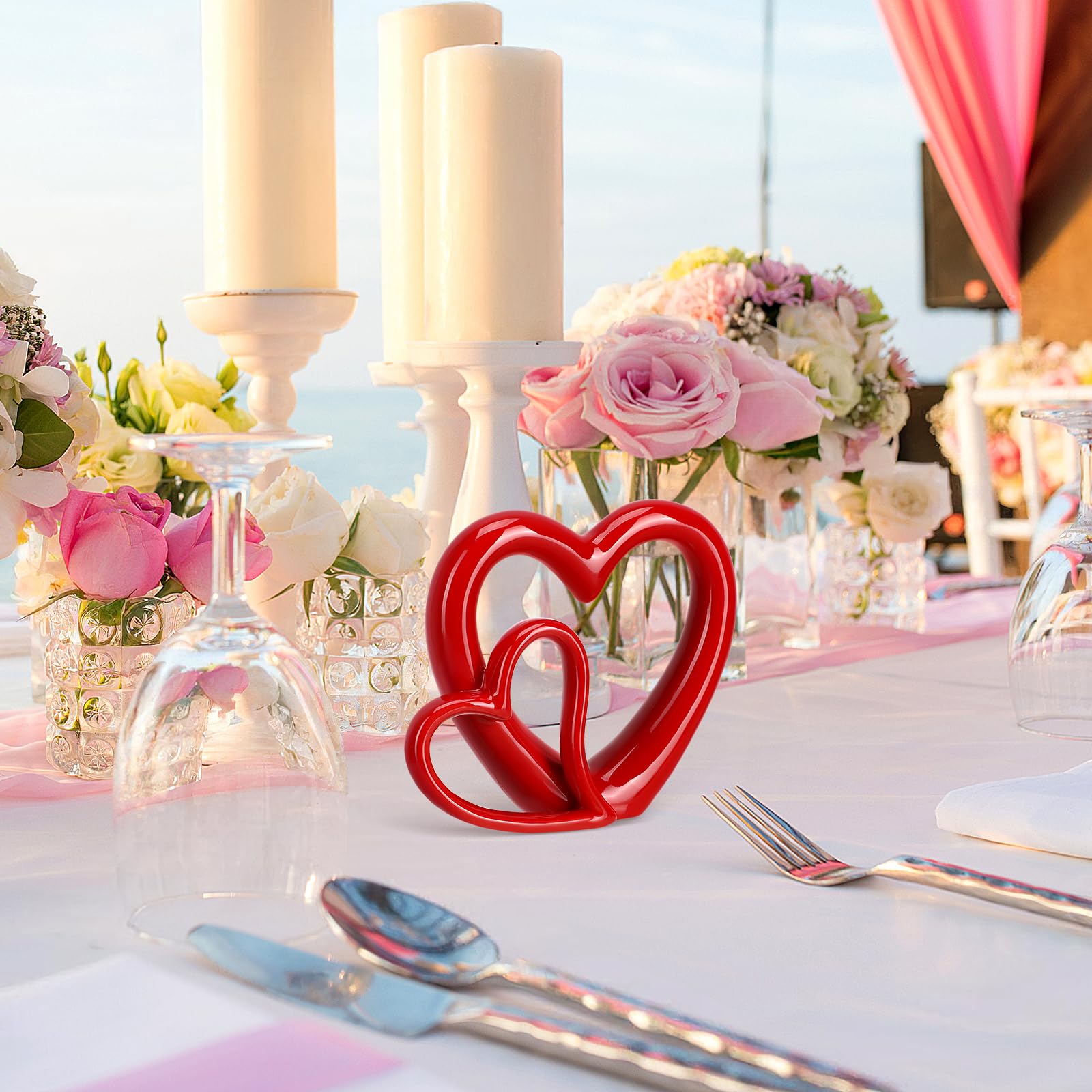 Rote Herz-Keramik Dekoration – Handgemachte Herzfigur Für Zuhause, Ideal Als Geschenk Für Valentinstag & Jahrestag