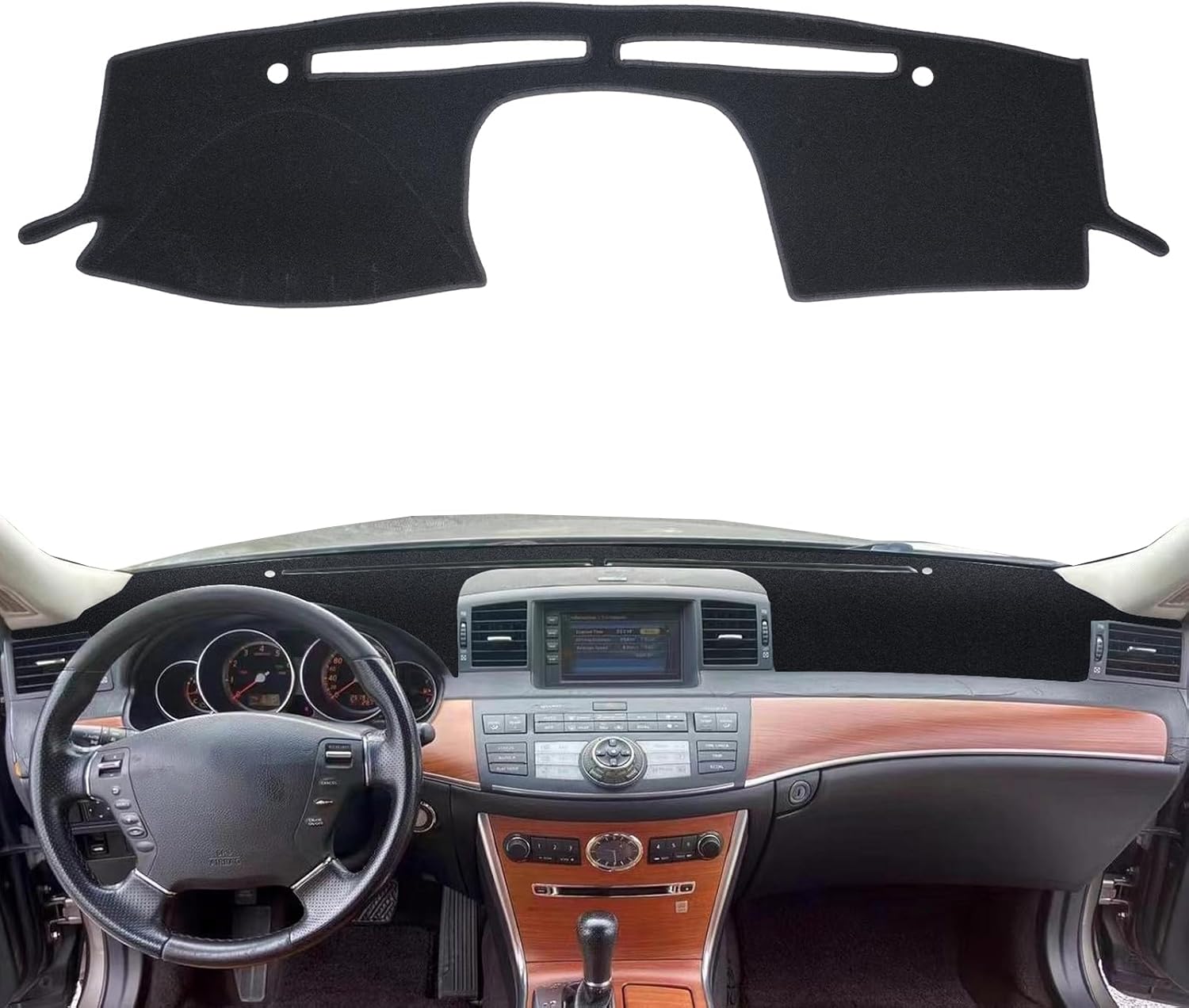 Dashboard Cover Custom Fit for Infiniti M35 M45 2006 2007 2008 2009 2010,Dash Cover Mat Pad Carpet Protector (Black)