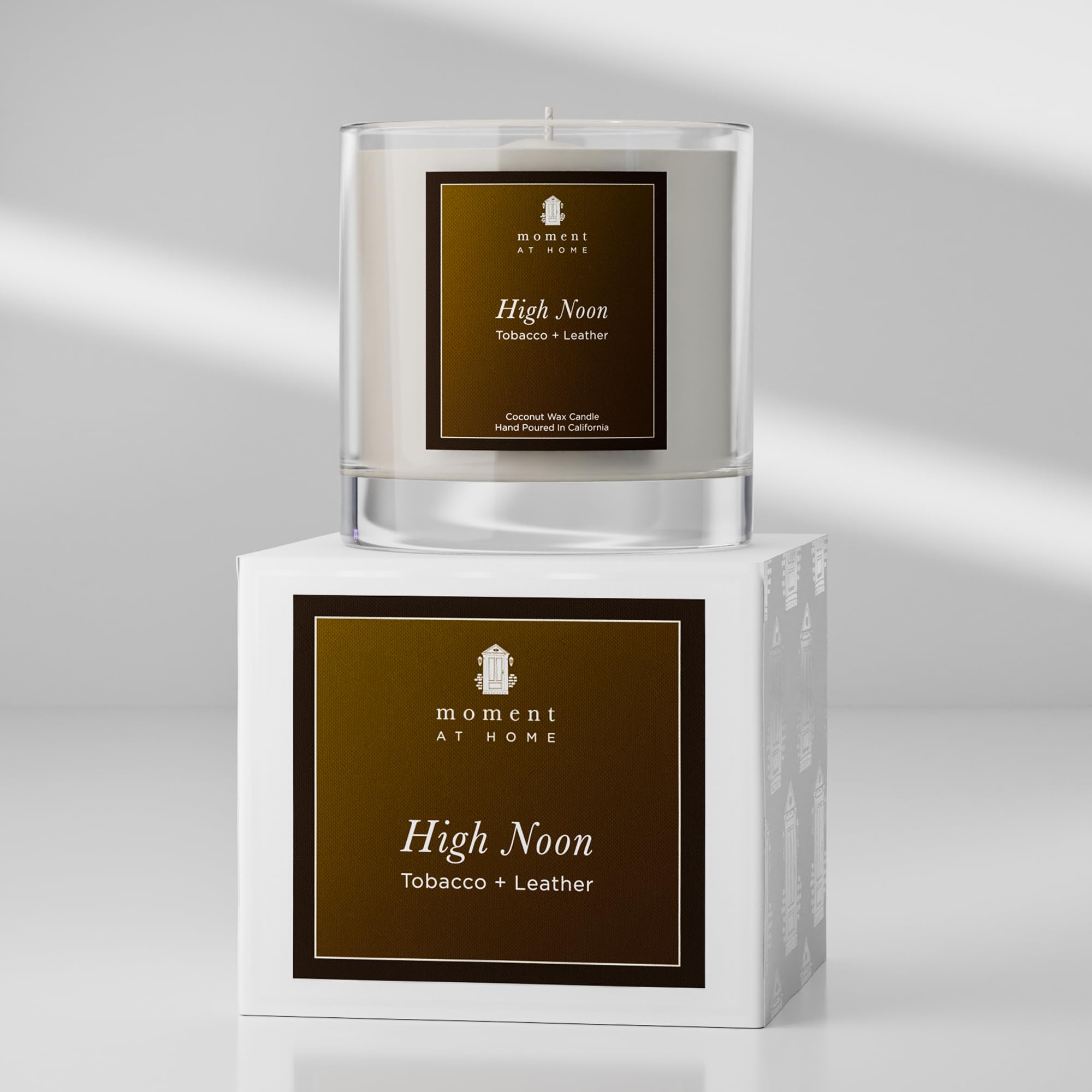 Amazon.com: High Noon - Tobacco and Leather Scented Luxury Candle by Moment  At Home | Natural Non Toxic Coconut Wax Candle | Hand Poured in The USA