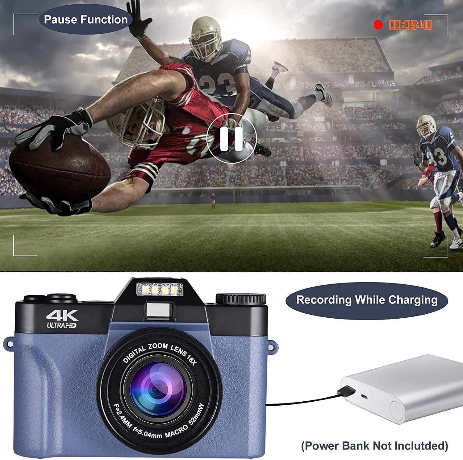 Lierhyt 48MP Digital Camera