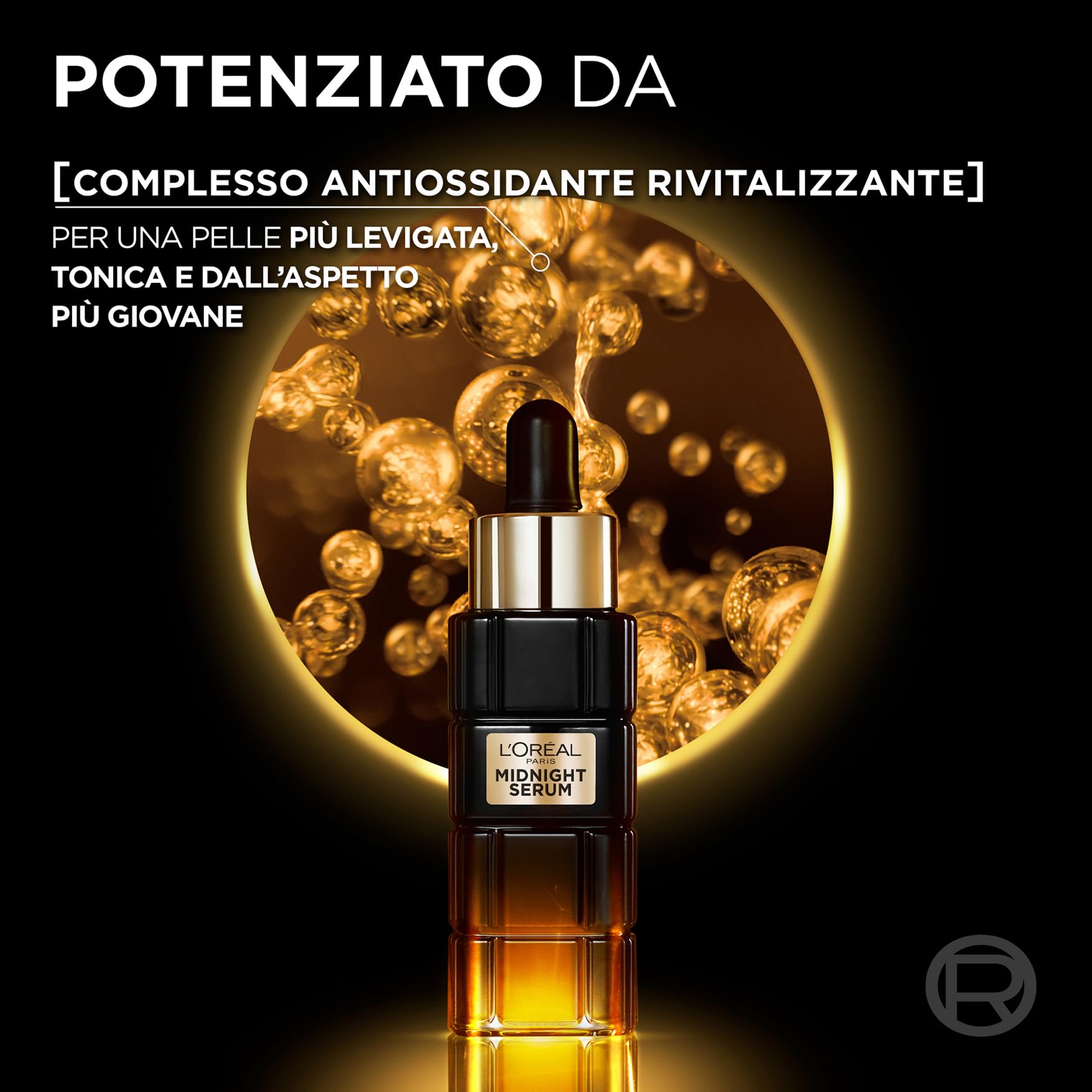 L'Oréal Paris, Siero Viso Midnight, Per Pelli Mature, Azione Anti-Età, Incarnato Levigato e Rughe Ridotte, Con Complesso Antiossidante e Vitamina E, Age Perfect Renaissance Cellulaire, 30 ml
