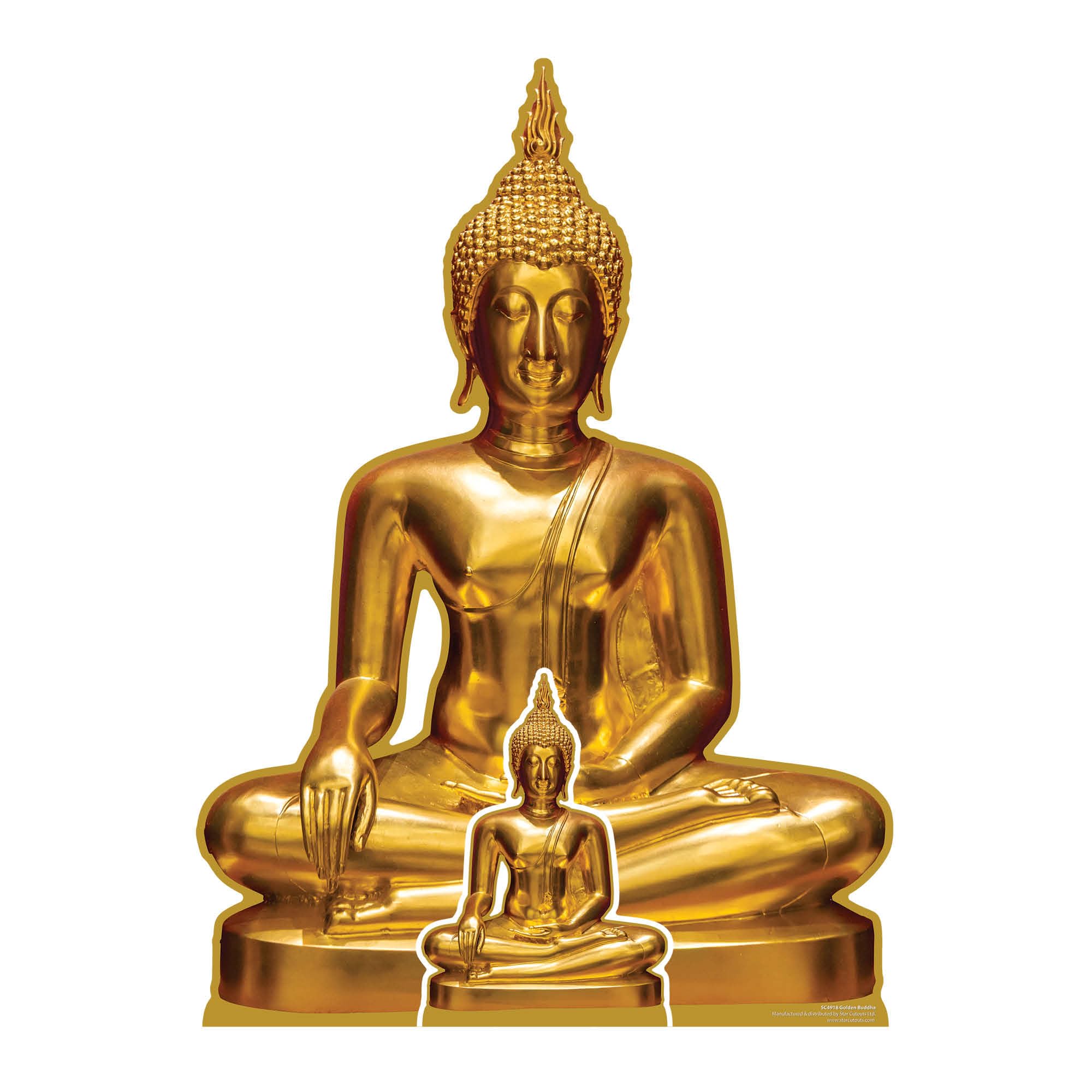 Star Cutouts SC4918 Golden Buddha Statue Cardboard Cut Out Height 92cm