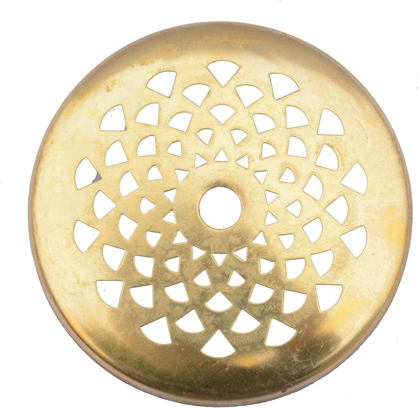 HUFFA Perforated Flat Brass Vase Cap for Lamp-Unfiished Brass Dia 4INCH(10CM)
