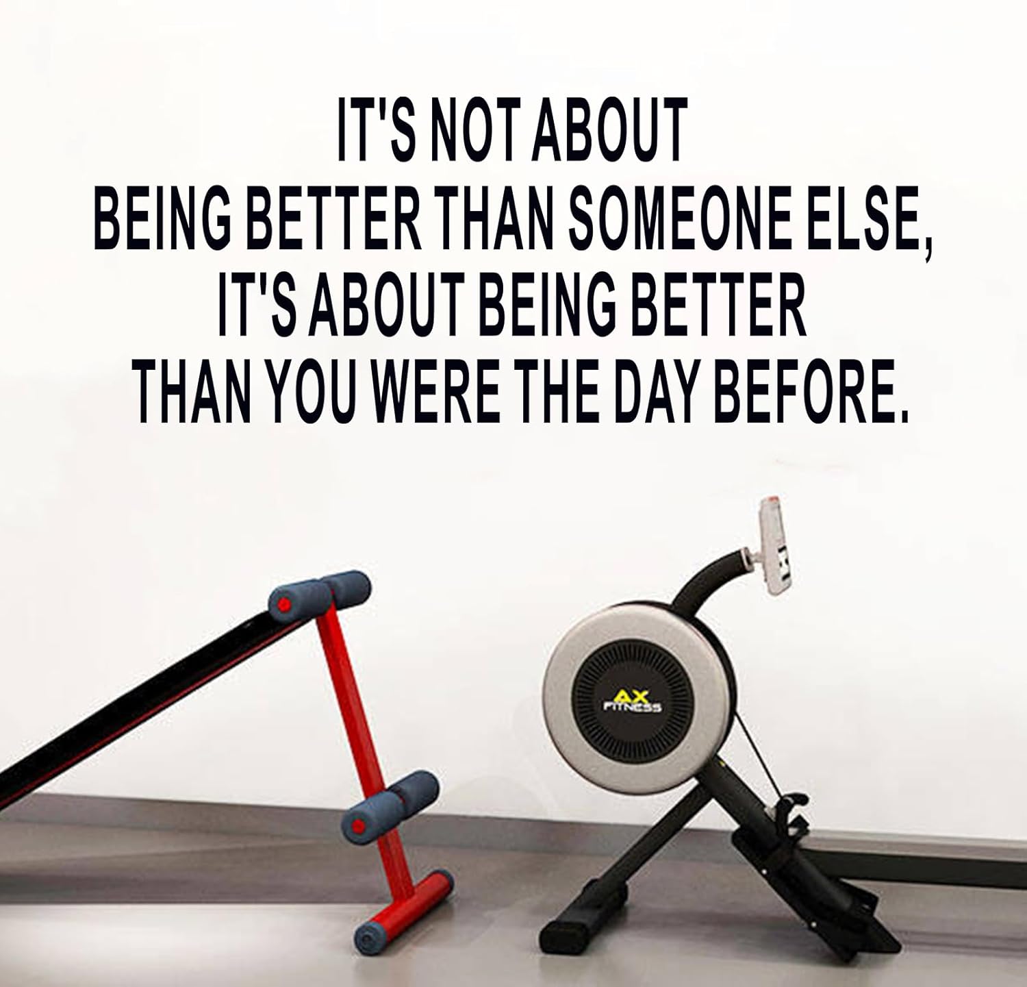 SEATUNE Large Gym Quotes Inspirational Wall Decals - Office Positive Motivational Wall Stickers - Workplace Home Vinyl Art Wall Decor - Better Than You were The Day Before 32"X12.5"
