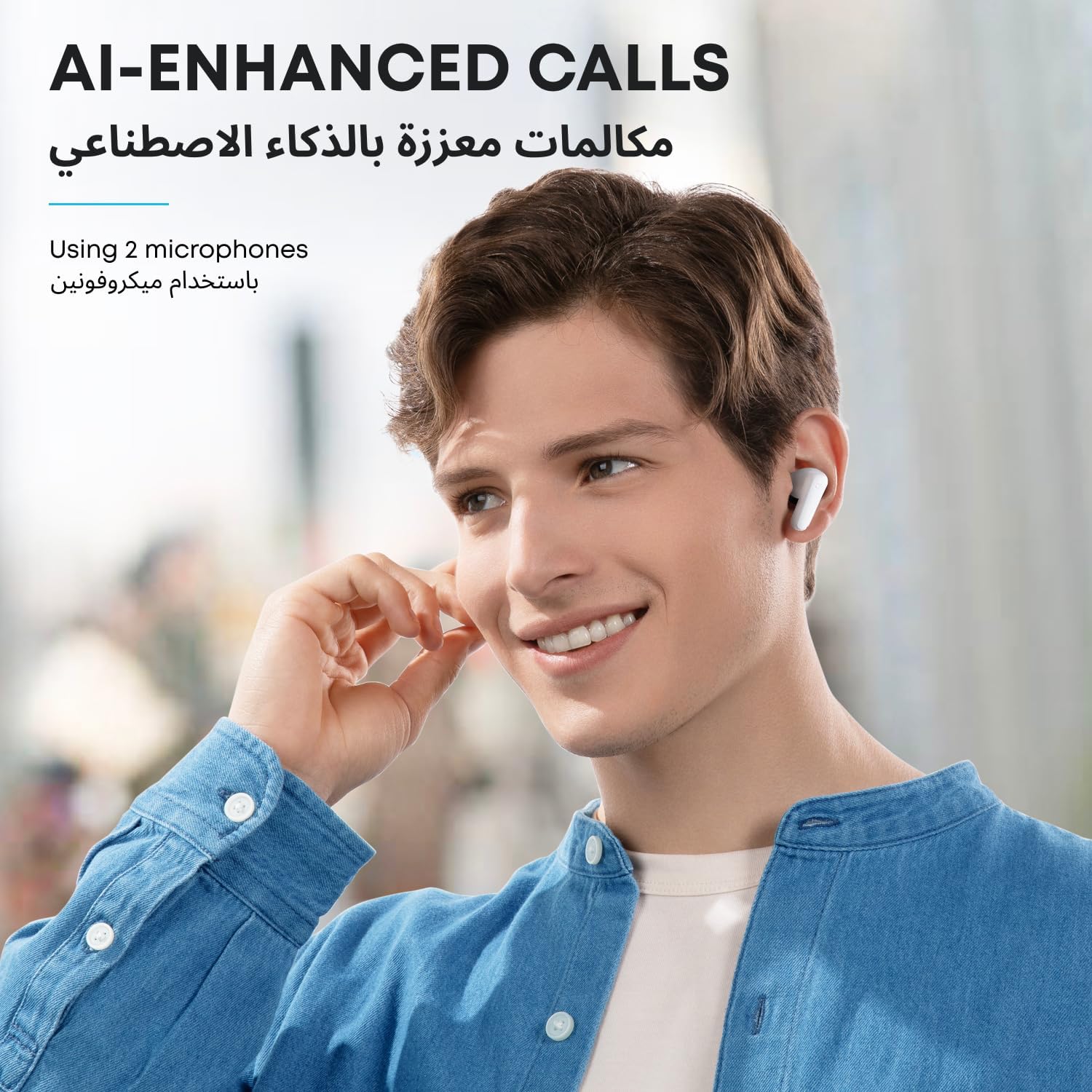 سماعات أذن لاسلكية حقيقية R50i من انكر، مكبرات صوت داخلية 10 ملم جهوري عميق وبلوتوث 5.3 وتشغيل 30 ساعة ومقاومة للماء وميكروفونين لمكالمة AI واضحة و22 EQs مضبوط مسبقا، تخصيص عبر - الصورة 6