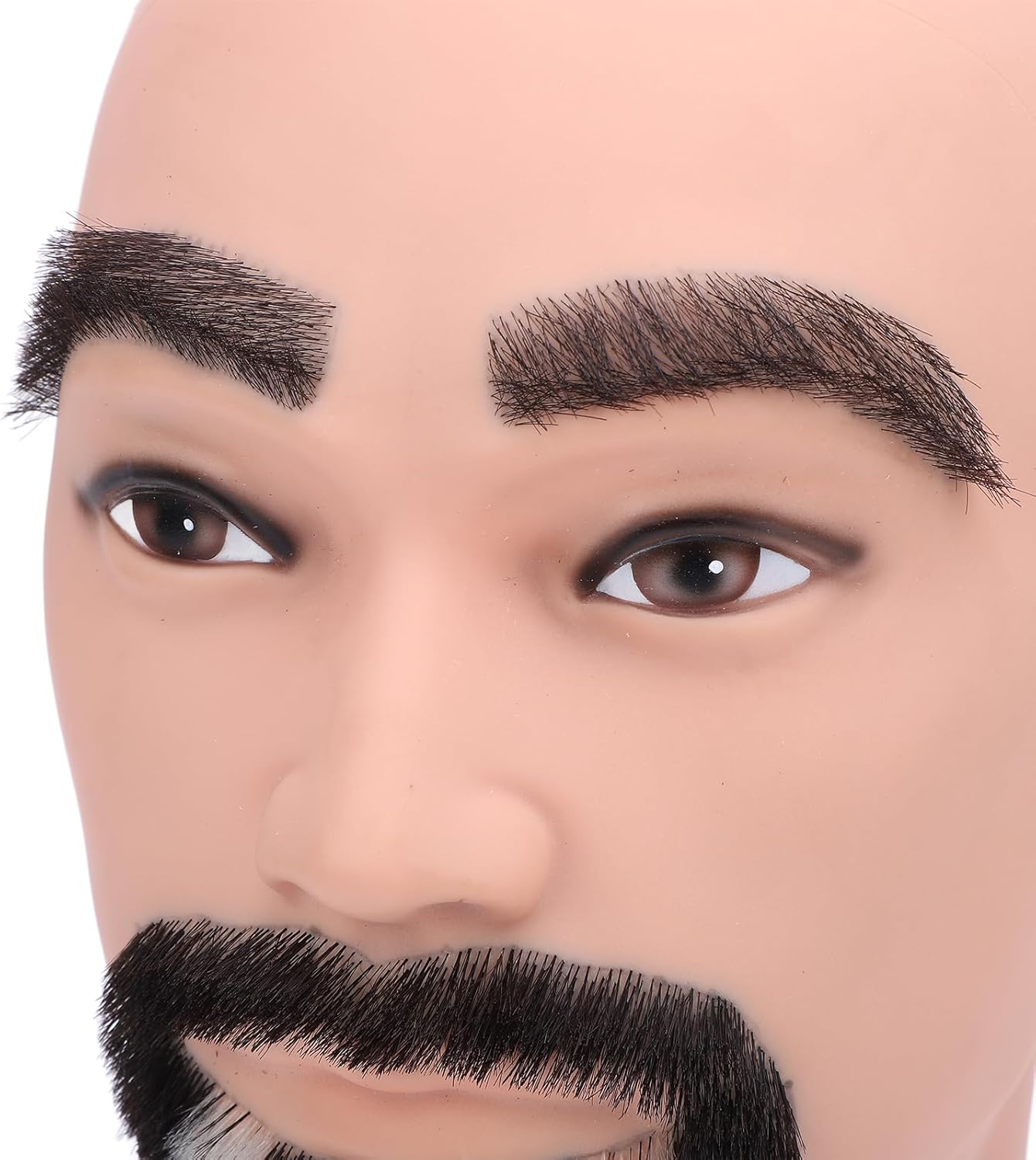 Fabater Male Mannequin Head with Beard, Lifelike Beard Trimming Training Head for Practice Cutting, Barber Mannequin Head for Hair Styling and Practice for Barber Shop, Cosmetology School