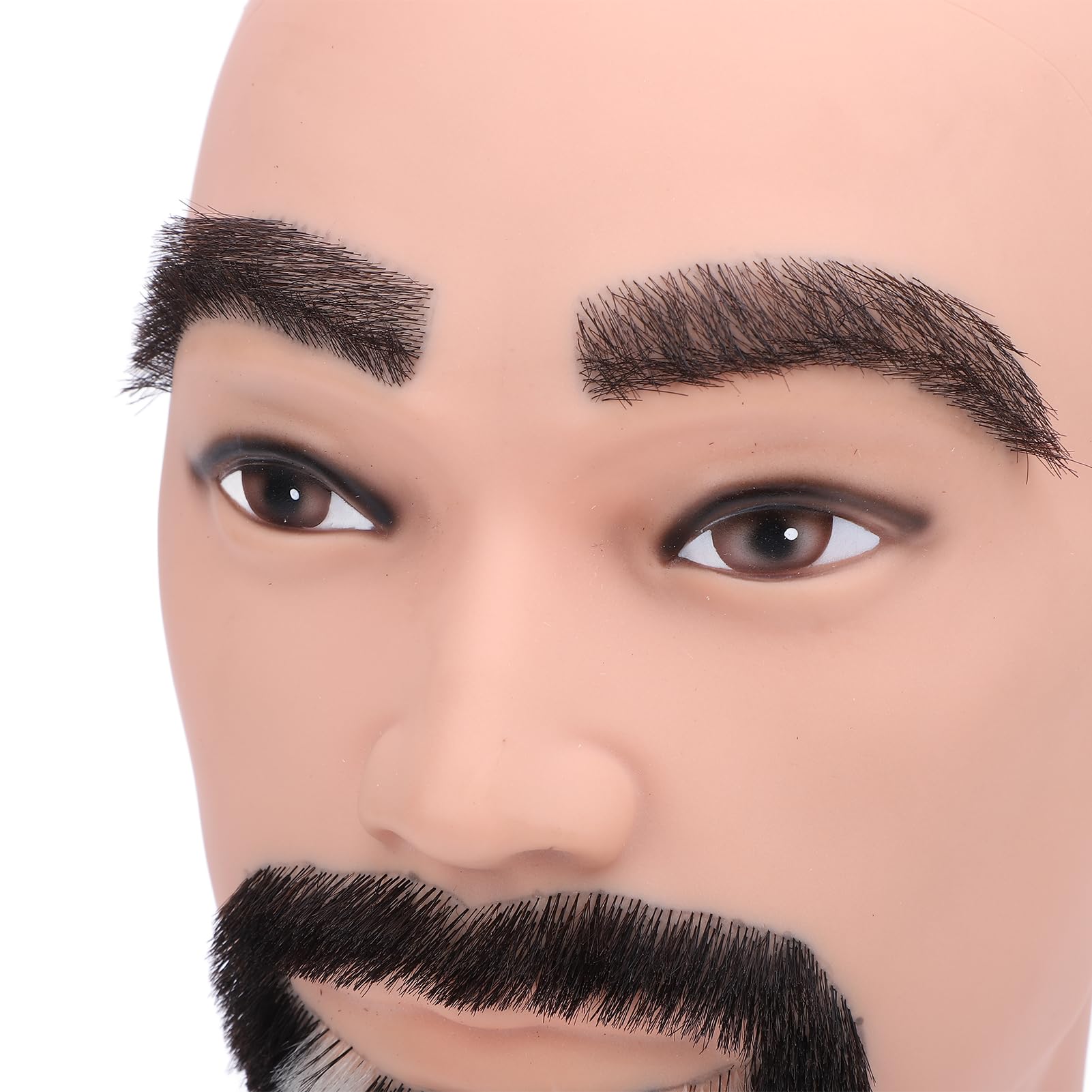 Pongnas Männlicher Friseur-Mannequin-Kopf, Harz-PVC-Kopfmodell mit Bart für das Trimmen von Übungs-Styling-Training