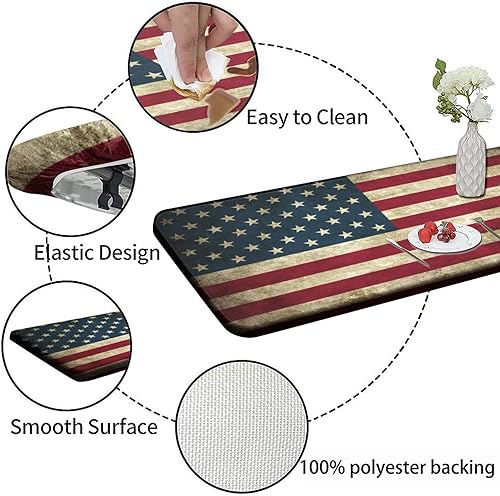 Miniatura 4 de SongYi Mantel rectangular con bandera estadounidense, impermeable, elástico ajustable para mesas de 5 pies, mantel de poliéster lavable para picnic,