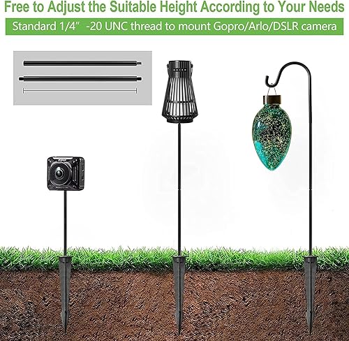 Miniatura 7 de NUNET Gancho de pastor para comedero de pájaros, colgadores de plantas de aluminio de 33 pulgadas, soporte de antorcha Tiki desmontable para jardín,