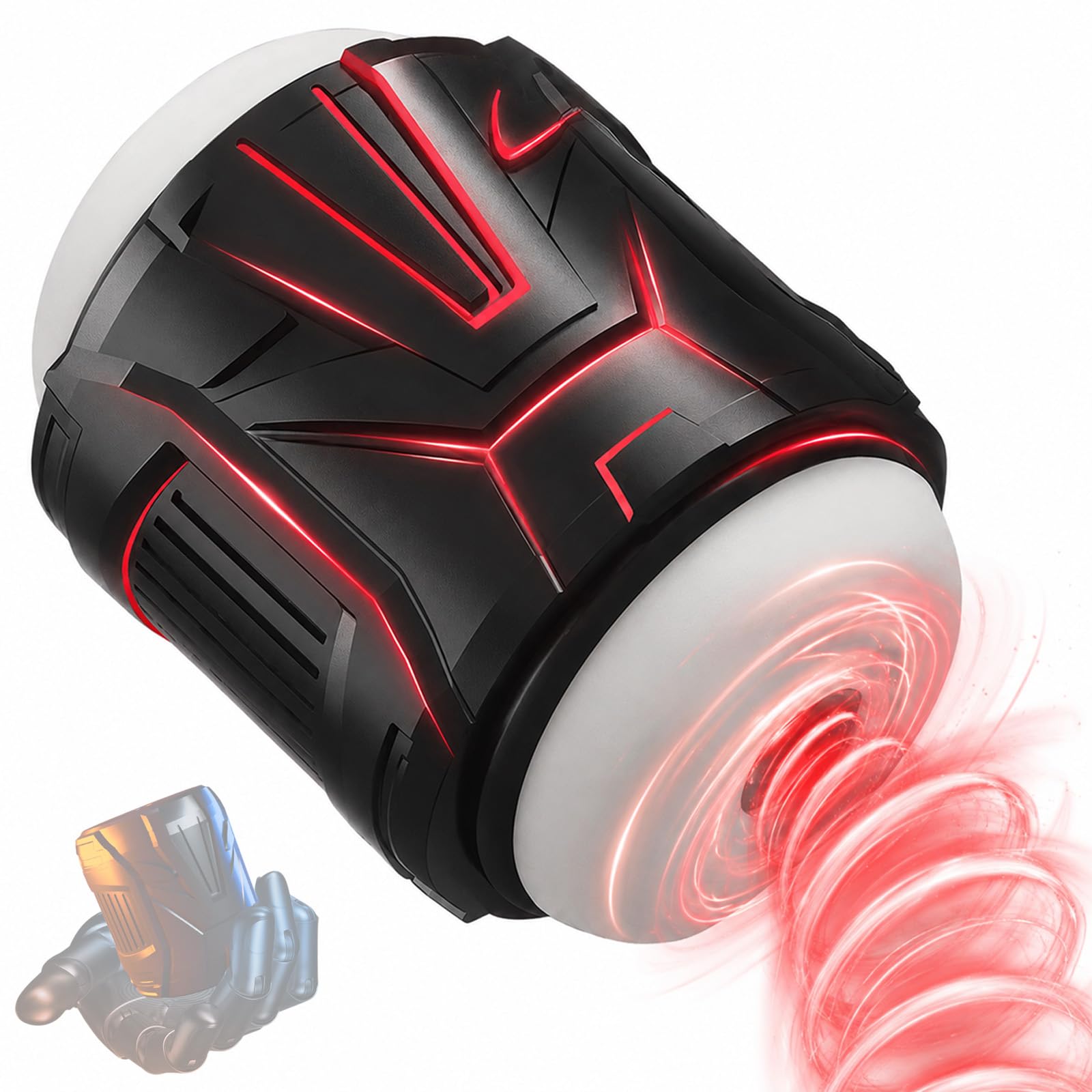 Upgraded Male Masterburbatar Hands Free with Heat Life Machine Men Masterburbatar,Realistic Textured Machine Devices Male Silicone Underwear s1E4eG (BlackCa)