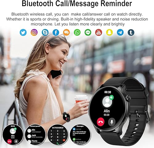 Miniatura 2 de Reloj inteligente para hombres y mujeres Fitness resistente al agua, responder llamada, relojes digitales para hombre, rastreador de pasos, reloj