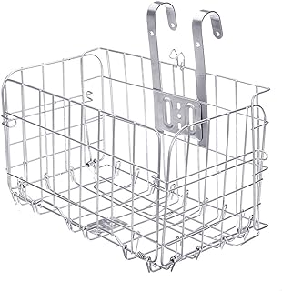 Panier de vélo avant pliable en fil métallique - Poche avant et arrière - Panier suspendu pour VTT électrique