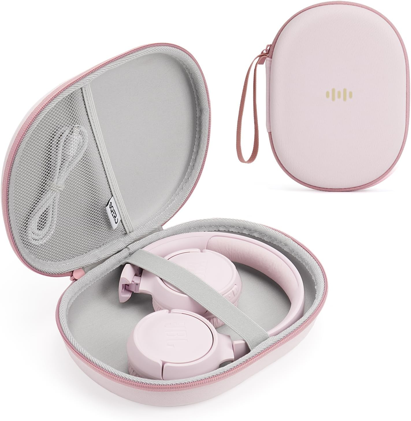 Headphone Case Hard Shell for JBL Tune 520BT/510BT/500BT/720BT/Bose/Soundcore Anker/BERIBES/KVIDIO/TOZO/JLab, Ultra-Slim Pocket Over-Ear Headset Universal Portable Travel Organizer Bag (Pink)