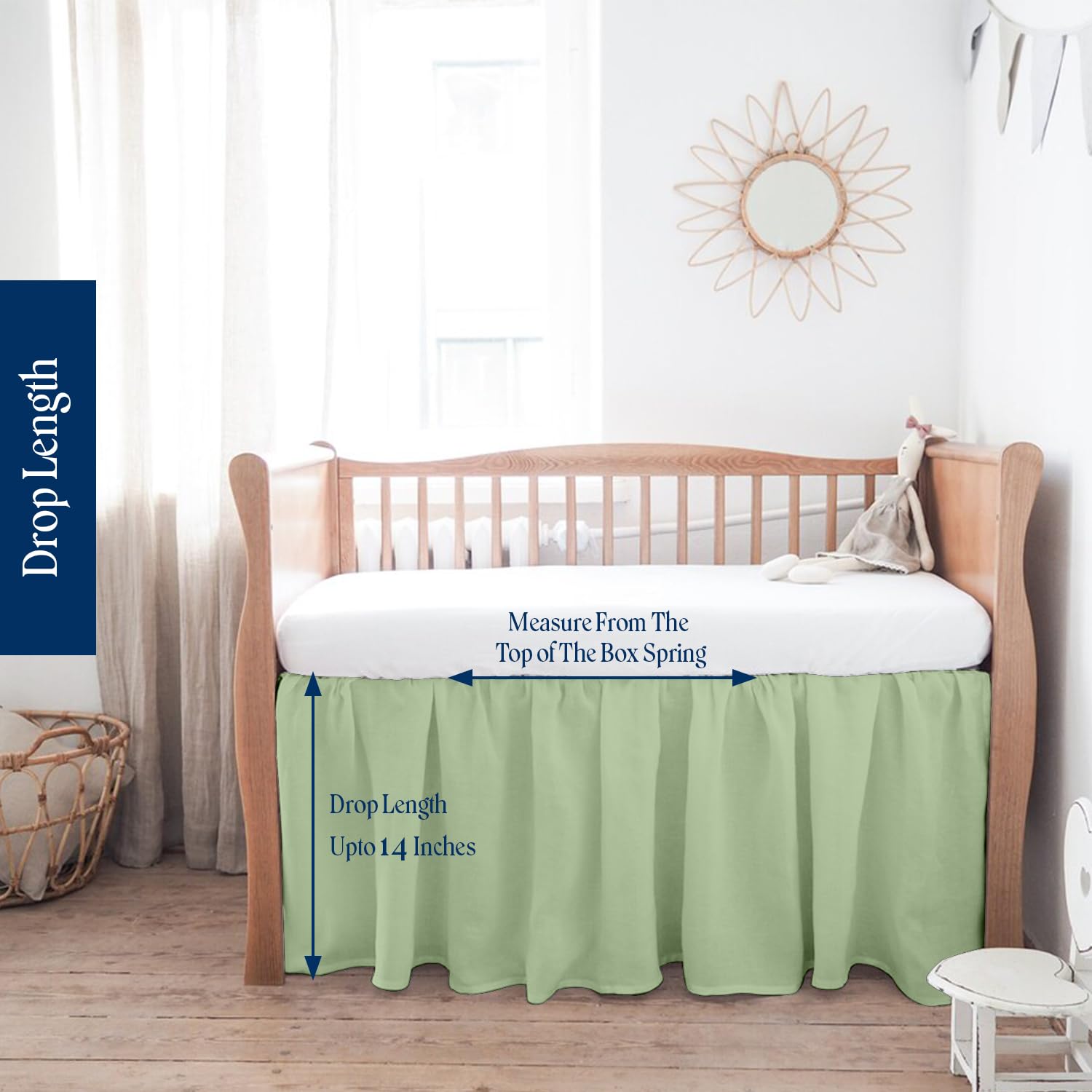 Star Skirt Custom Crib Skirt, Tailored, Pleated Style Cotton Crib